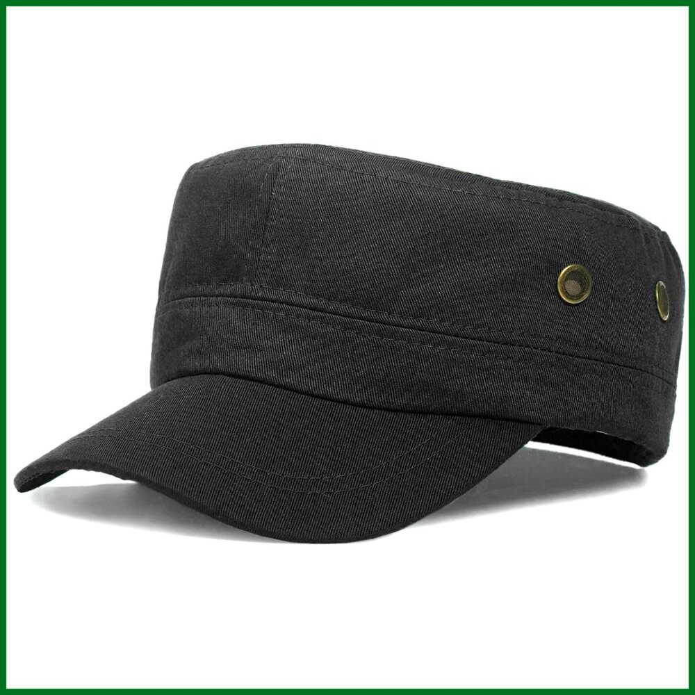 Polyester Flat Top Baseball Cap Adjustable Milita… - image 1